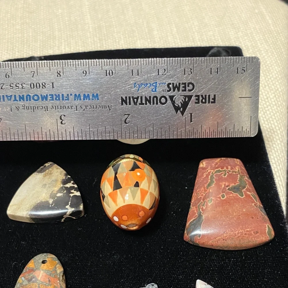Nine Assorted natural Gemstone pendants for jewelry makers